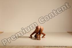 Nude Gymnastic poses Woman White Moving poses Slim long brown Dynamic poses Pinup